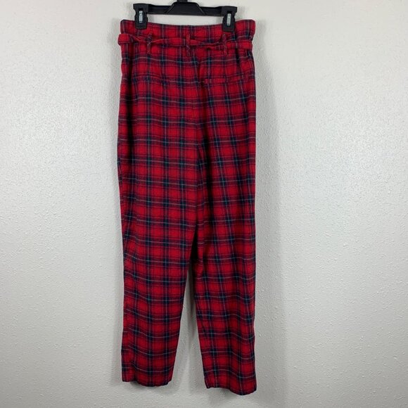 Seek the Label Women’s Red Plaid Belted High-rise Pants - Size Medium - Picture 8 of 8